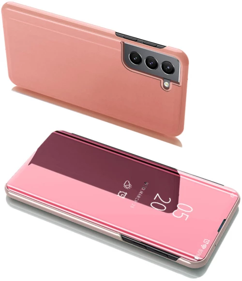 Clear View Case Flip Cover for Samsung Galaxy S22 + (S22 Plus) pink