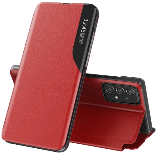 Eco Leather View Case an elegant case with a flap and stand function for Samsung Galaxy A73 red