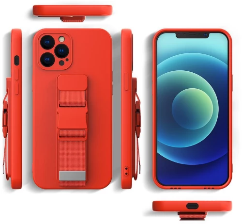 Rope Case Silicone Lanyard Cover Purse Lanyard Strap For Xiaomi Poco X4 Pro 5G Red