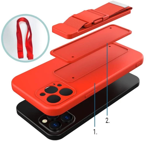 Rope Case Silicone Lanyard Cover Purse Lanyard Strap For Xiaomi Poco X4 Pro 5G Red