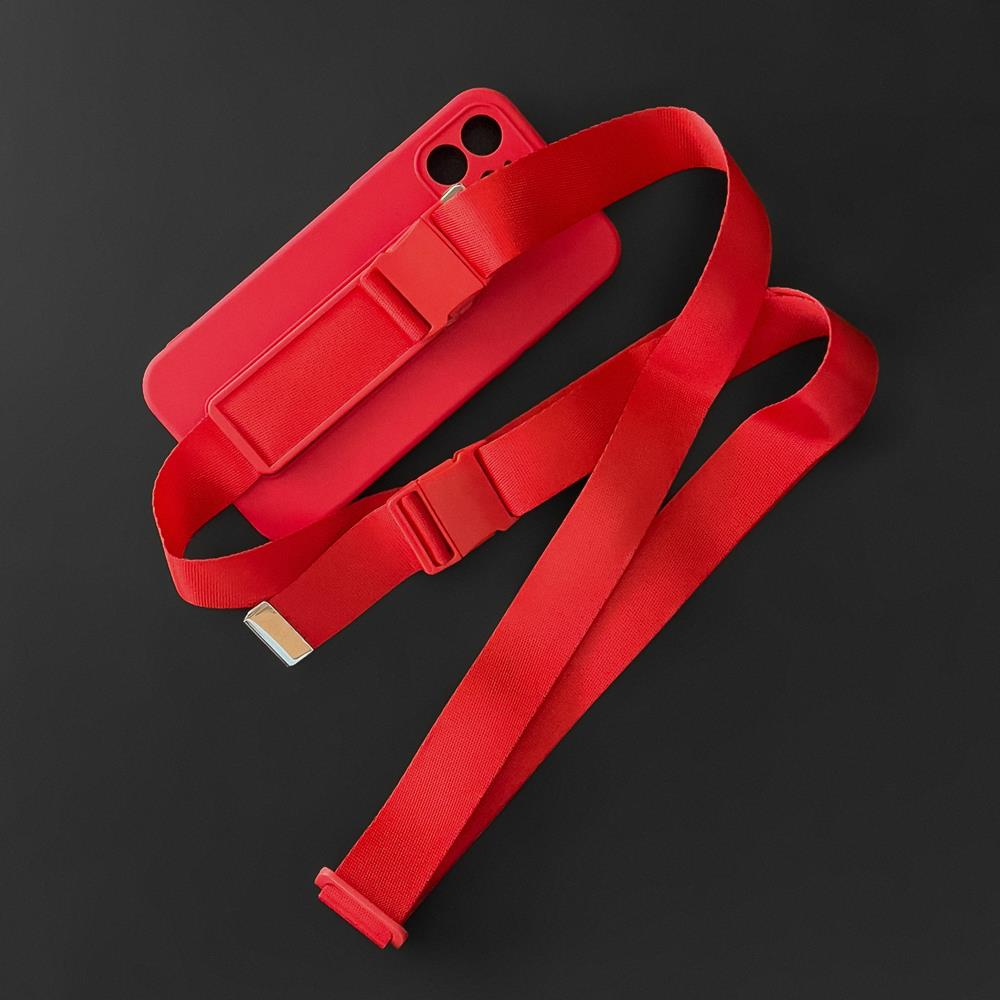 Rope Case Silicone Lanyard Cover Purse Lanyard Strap For Xiaomi Poco X4 Pro 5G Red