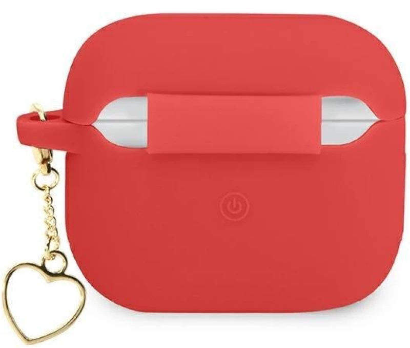 Guess GUA3LSCHSR AirPods 3 cover red / red Silicone Charm Heart Collection
