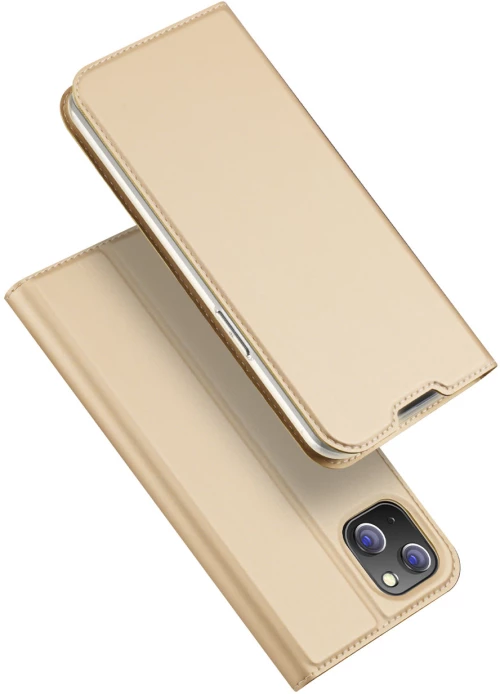 Dux Ducis Skin Pro Holster Flip Cover for iPhone 14 Plus gold