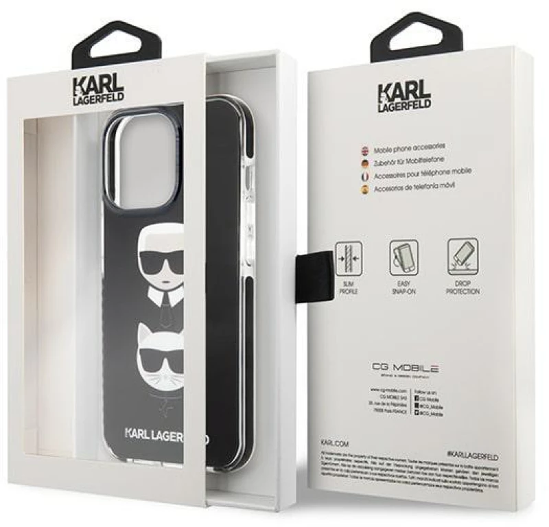 Karl Lagerfeld KLHCP13XTPE2TK iPhone 13 Pro Max 6,7" hardcase czarny/black Karl&Choupette Head