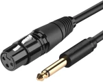 Ugreen audio cable XLR microphone cable (female) - 6.35 mm jack (male) 2 m black (20719 AV131)