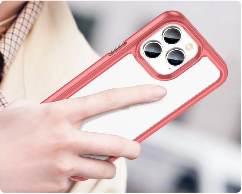 Outer Space Case iPhone 14 Pro Max hard cover with a gel frame red