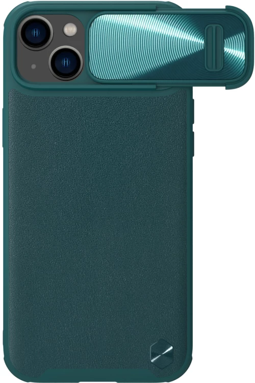 Nillkin CamShield Leather S Case iPhone 14 cover with camera cover green
