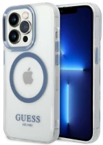 Guess GUHMP14XHTRMB iPhone 14 Pro Max 6.7" blue/blue hard case Metal Outline Magsafe