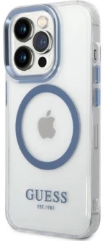 Guess GUHMP14XHTRMB iPhone 14 Pro Max 6.7" blue/blue hard case Metal Outline Magsafe