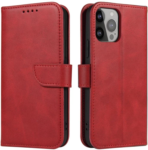 Magnet Case for Samsung Galaxy S23 Ultra flip cover wallet stand red