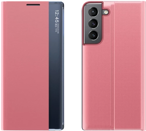 New Sleep Case for Samsung Galaxy S23+ cover with flip stand pink