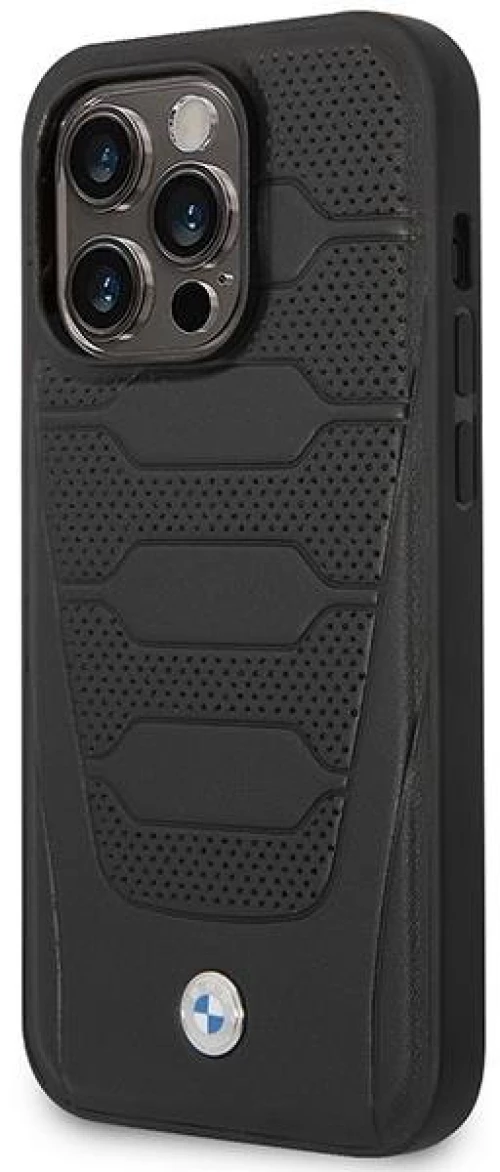Case BMW BMHMP14L22RPSK iPhone 14 Pro 6.1" black/black Leather Seats Pattern MagSafe