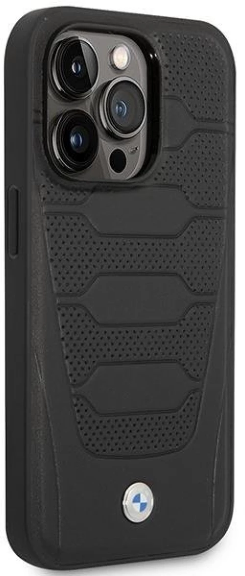 Case BMW BMHMP14L22RPSK iPhone 14 Pro 6.1" black/black Leather Seats Pattern MagSafe
