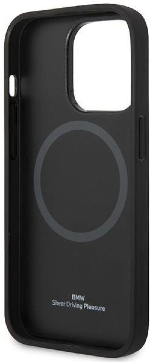 Case BMW BMHMP14L22RPSK iPhone 14 Pro 6.1" black/black Leather Seats Pattern MagSafe
