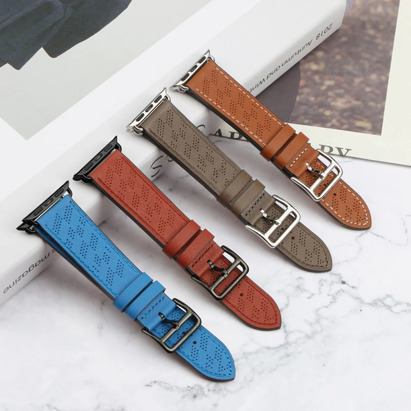 Strap Leather Leather strap for Apple Watch SE, 8, 7, 6, 5, 4, 3, 2, 1 (41, 40, 38 mm) bracelet dark brown