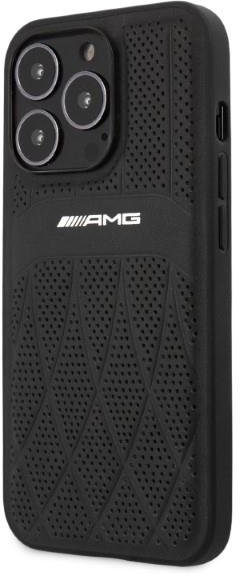 AMG AMHCP13LOSDBK iPhone 13 Pro / 13 6.1" black/black hardcase Leather Curved Lines
