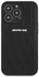 AMG AMHCP13LOSDBK iPhone 13 Pro / 13 6.1" black/black hardcase Leather Curved Lines