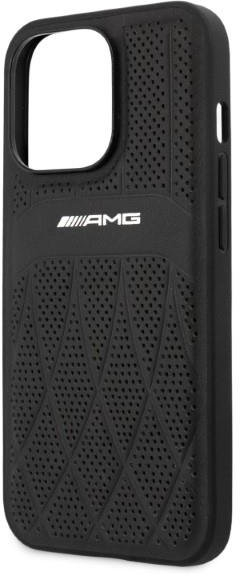 AMG AMHCP13LOSDBK iPhone 13 Pro / 13 6.1" black/black hardcase Leather Curved Lines