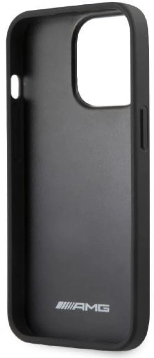 AMG AMHCP13LOSDBK iPhone 13 Pro / 13 6.1" black/black hardcase Leather Curved Lines