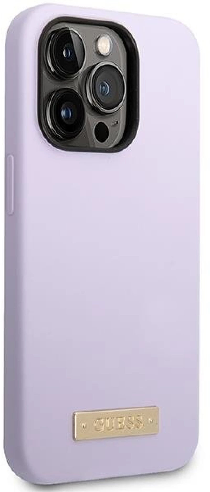 Guess GUHMP14LSBPLU iPhone 14 Pro 6.1" purple/purple hard case Silicone Logo Plate MagSafe