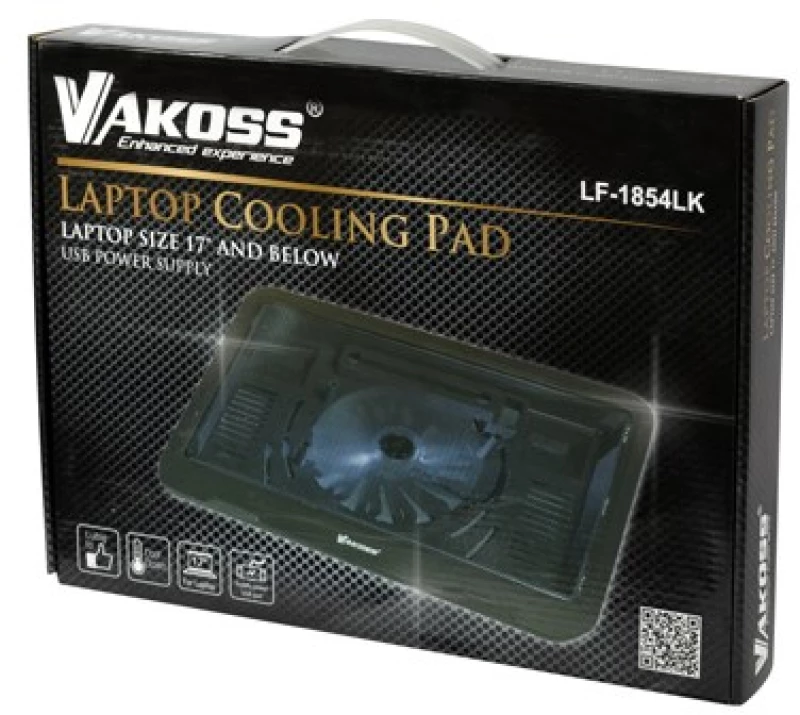 Vakoss LF-1854LK notebook cooling pad 43.2 cm (17") Black