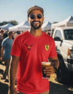 Lewis Hamilton Ferrari T-Shirt (wings) - BLACK