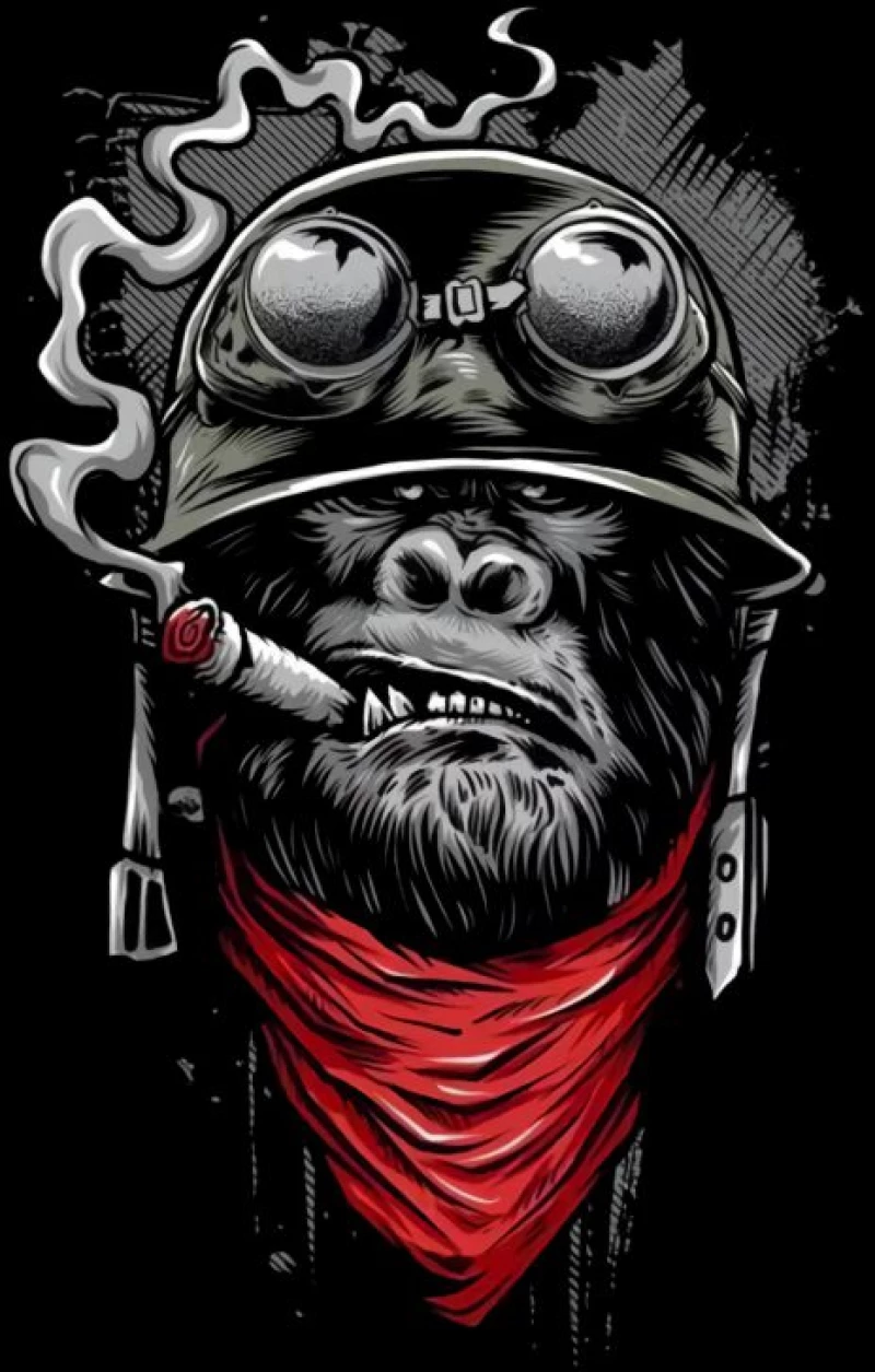 Gorilla smoke φούτερ - BLACK