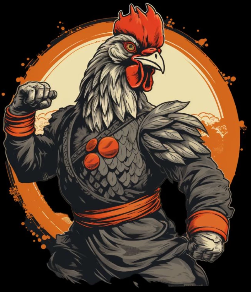 Karate rooster παιδικό φούτερ - BLACK