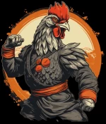 Karate rooster παιδικό φούτερ - BLACK