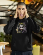 Joker face φούτερ με κουκούλα - BLACK