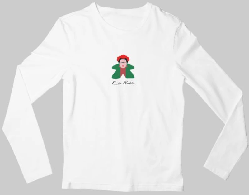 Frida Kahlo Meeple μακρυμάνικο παιδικό T-shirt - RED
