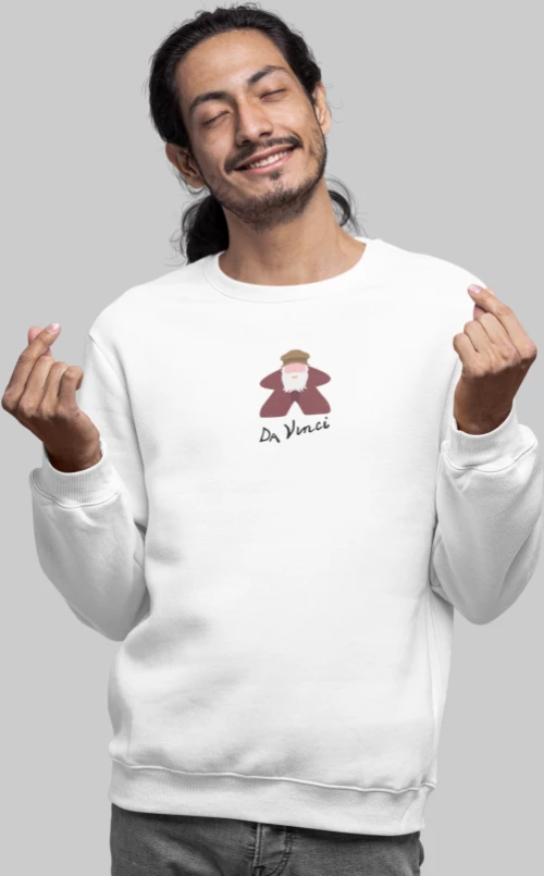 Da Vinci Meeple φούτερ - WHITE
