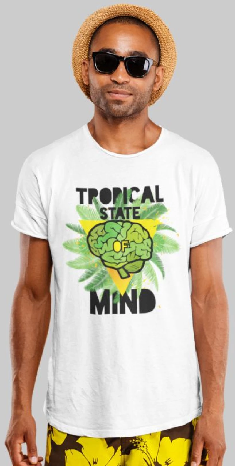 Tropical state of mind t-shirt - WHITE