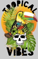 Tropical vibes t-shirt - BLACK