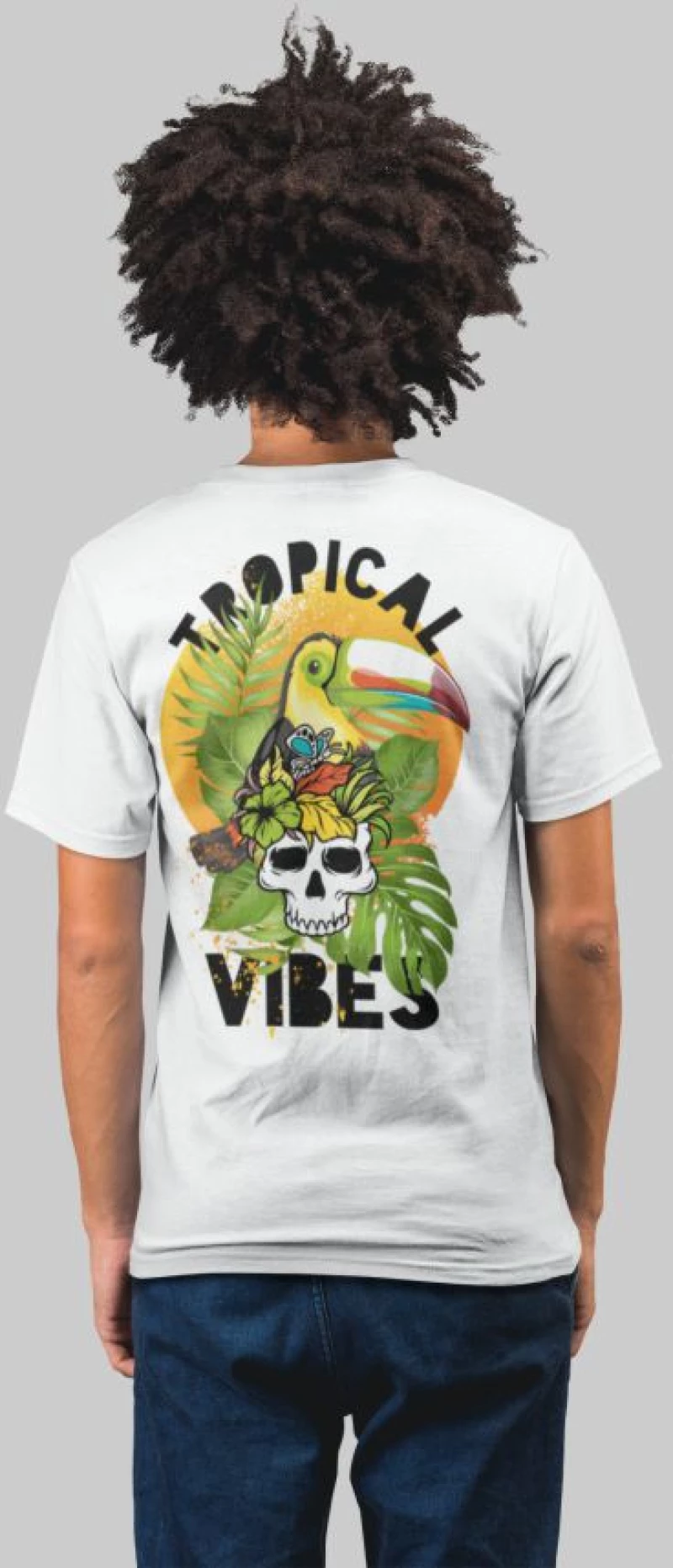 Tropical vibes t-shirt - BLACK
