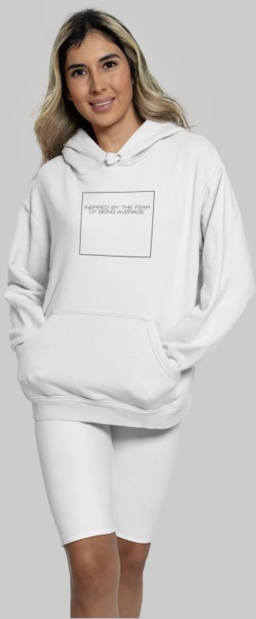 Inspired by the fear W Φούτερ Με Κουκούλα - WHITE