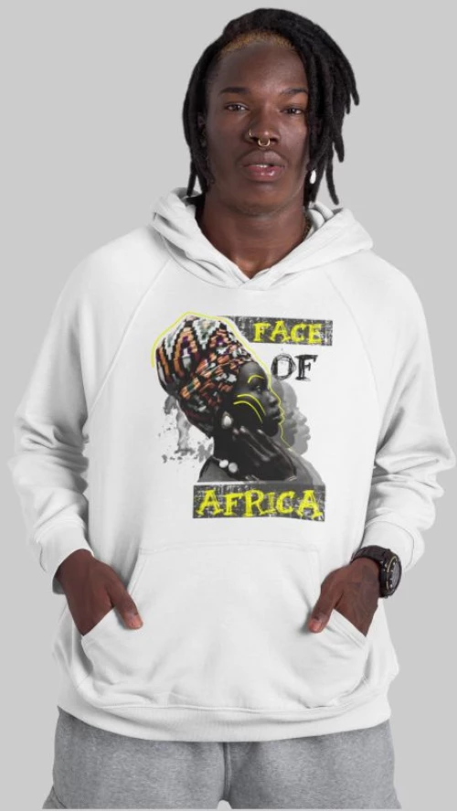 Face of Africa Φούτερ Με Κουκούλα - WHITE