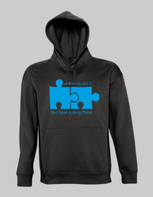 Dirty mind hoodie - BLACK