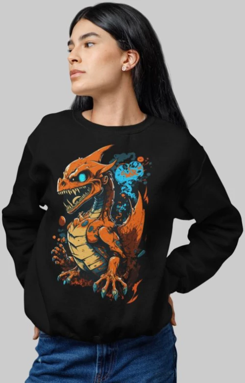 Zombie Charizard w φούτερ - BLACK