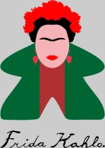Frida Kahlo Meeple μακρυμάνικο w T-shirt - BLACK