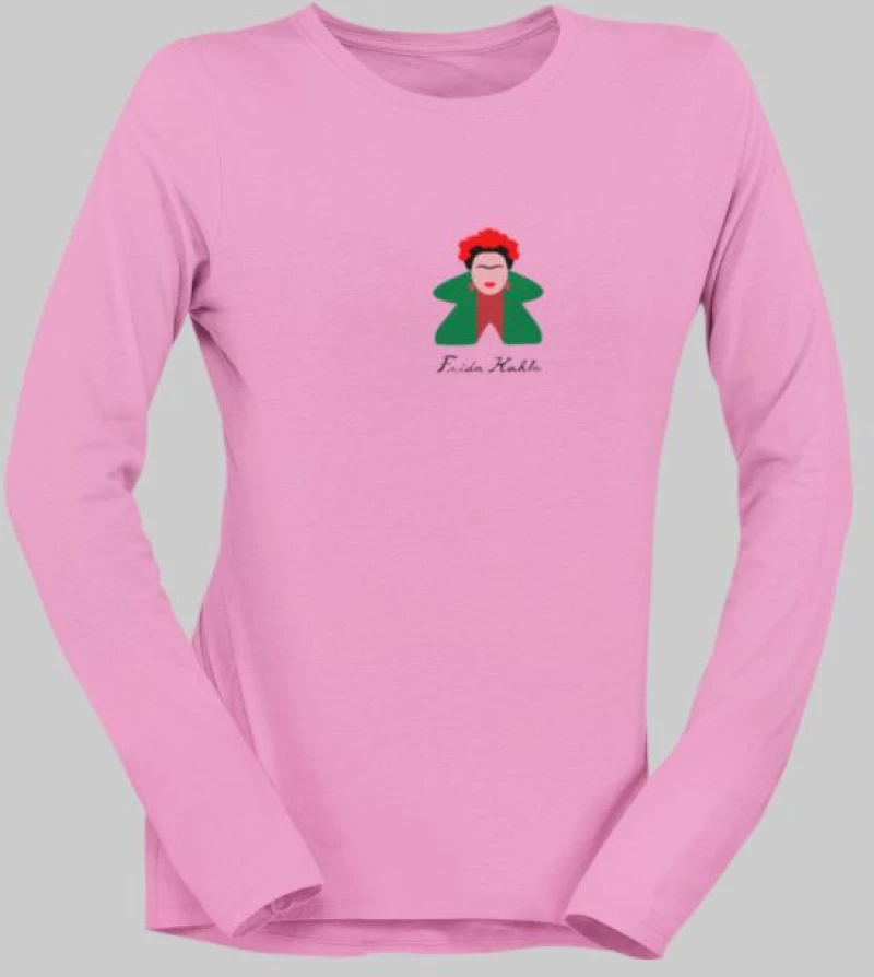 Frida Kahlo Meeple μακρυμάνικο w T-shirt - BLACK