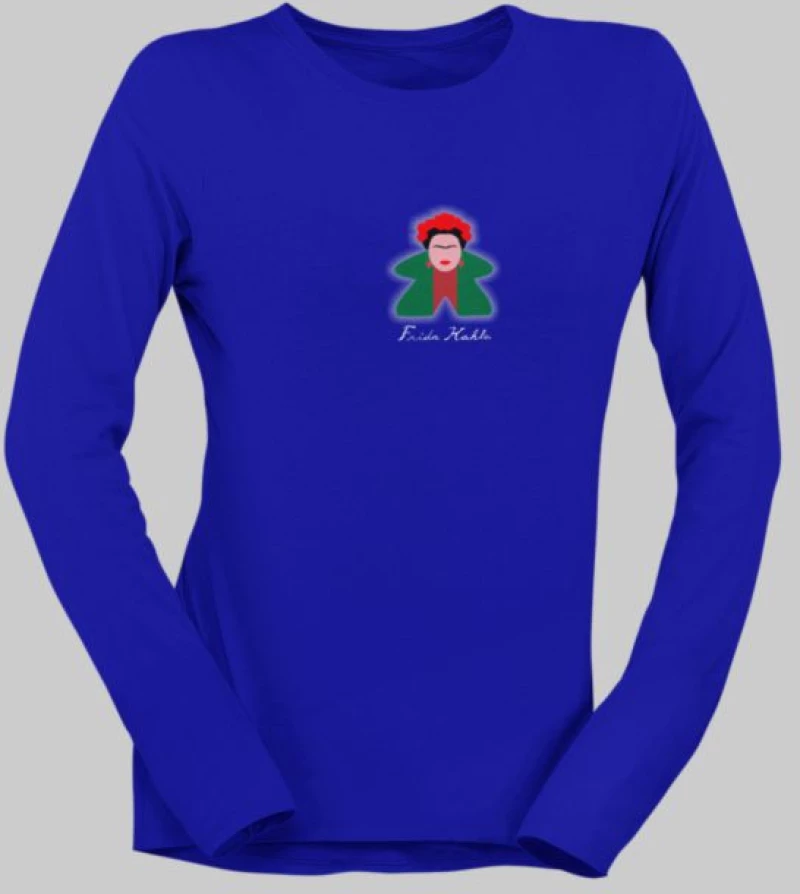 Frida Kahlo Meeple μακρυμάνικο w T-shirt - BLACK