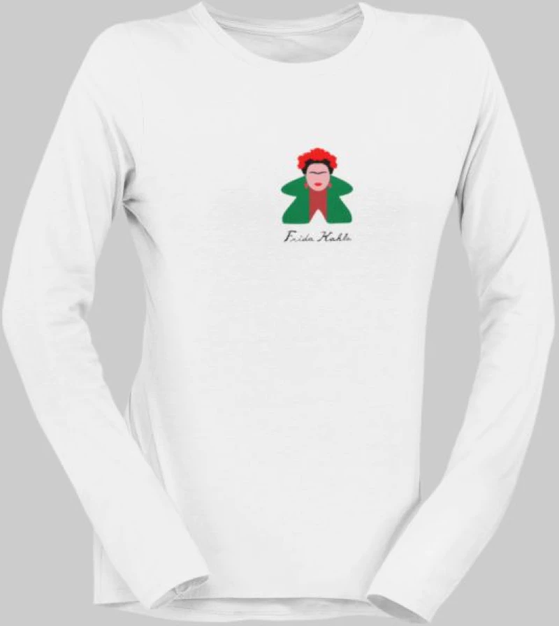 Frida Kahlo Meeple μακρυμάνικο w T-shirt - BLACK