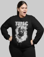 2pac w φούτερ - BLACK