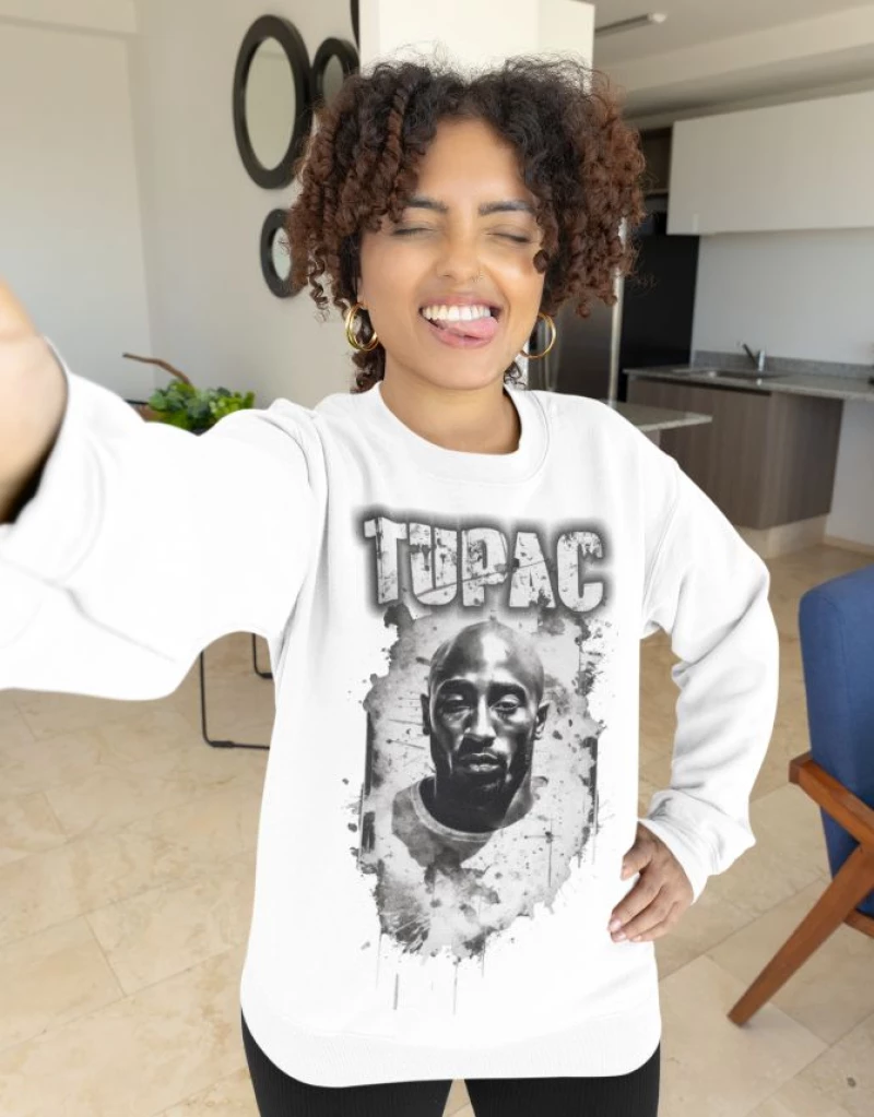 2pac w φούτερ - BLACK