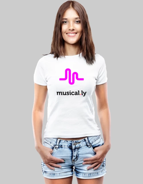 musically W t-shirt - WHITE