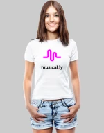 musically W t-shirt - WHITE