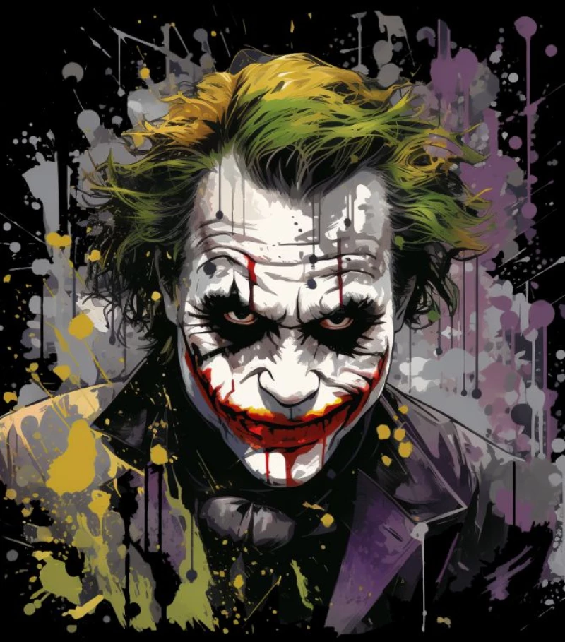 Joker face w φούτερ - BLACK