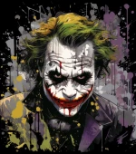 Joker face w φούτερ - BLACK