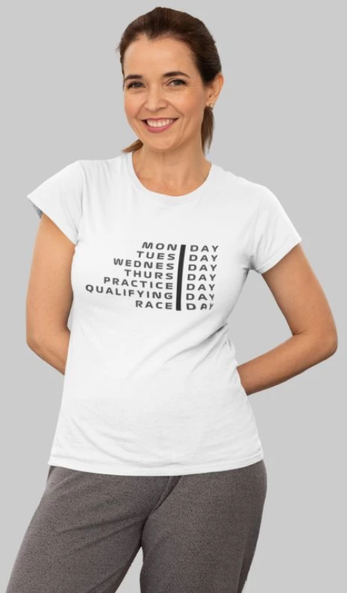 Race week w t-shirt - WHITE